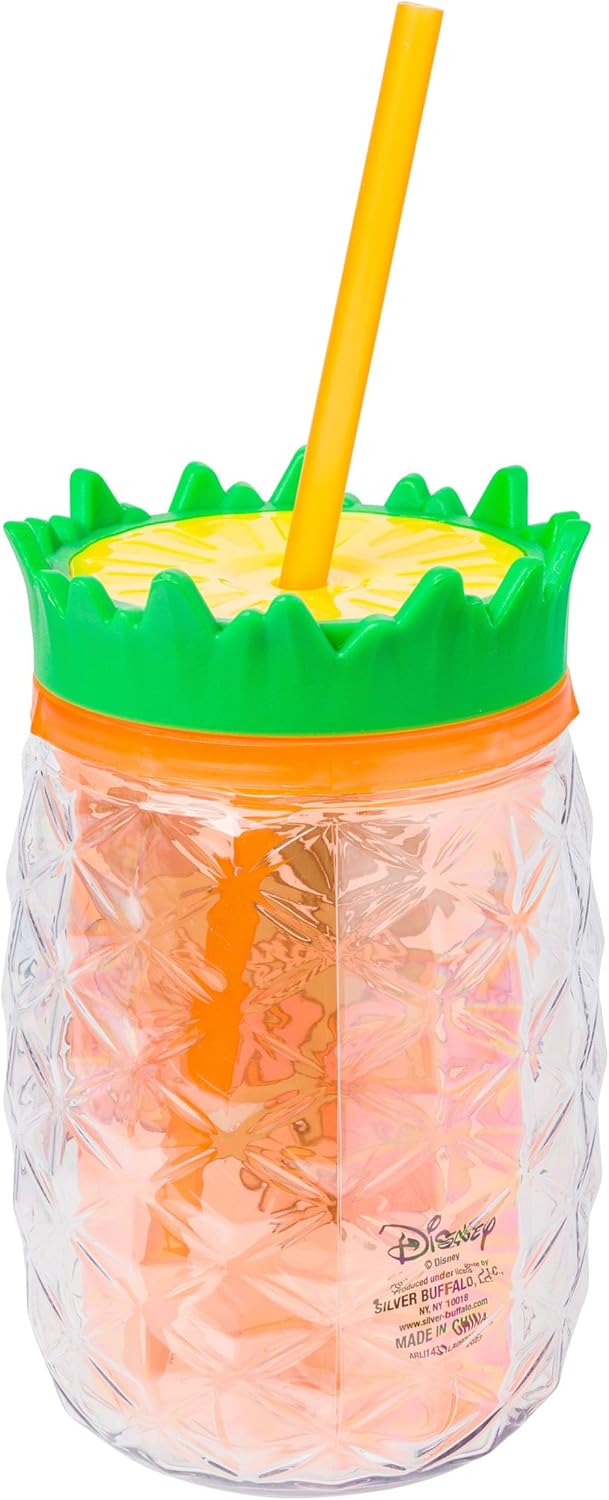 Silver Buffalo Disney Lilo and Stitch Greetings From Hawaii Featuring Scrump Pineapple Shaped Double Wall Tumbler, 16 Ounces - Image 3