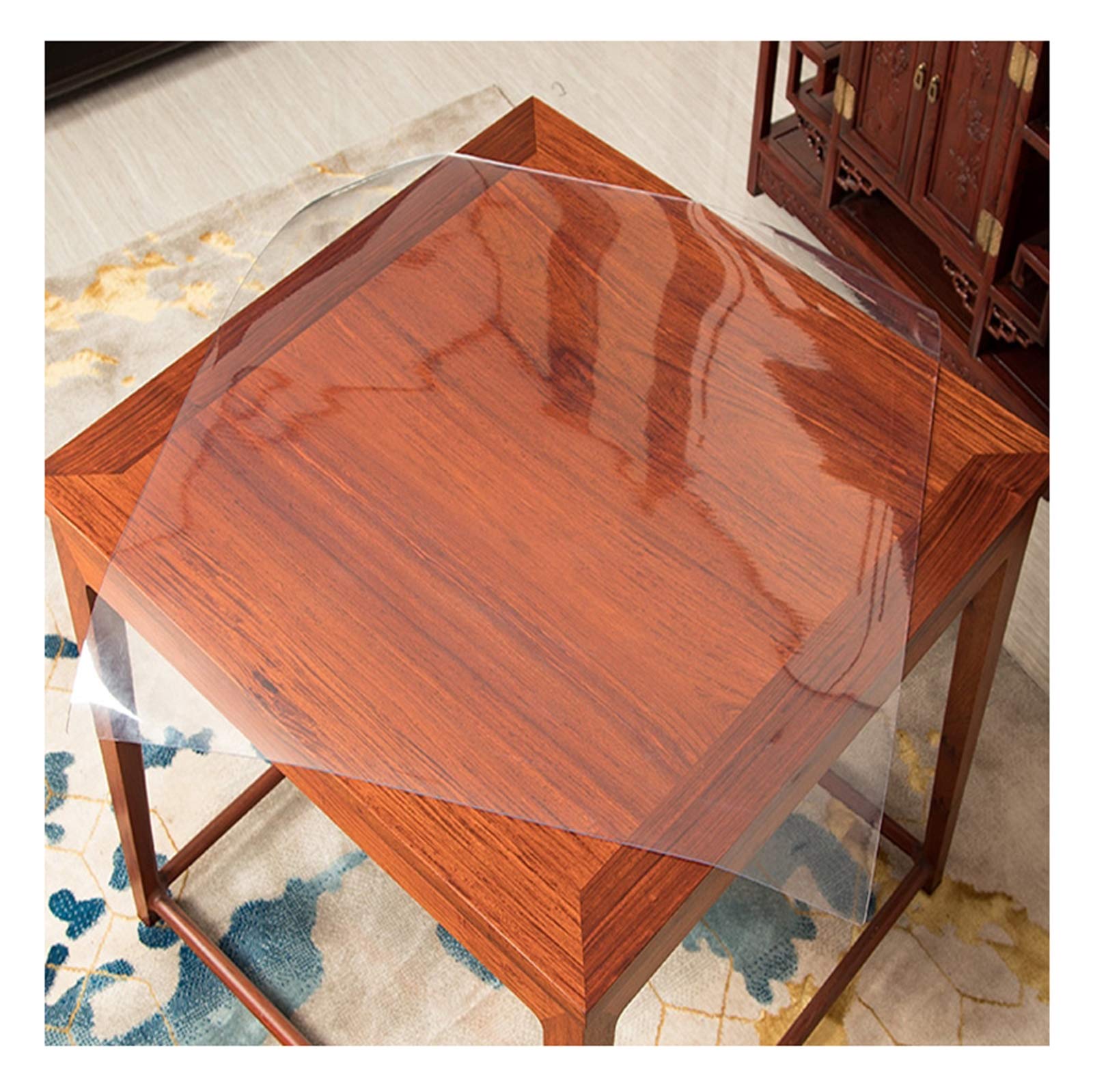 Nappe transparente imperméable en vinyle 80x80 cm pour la table