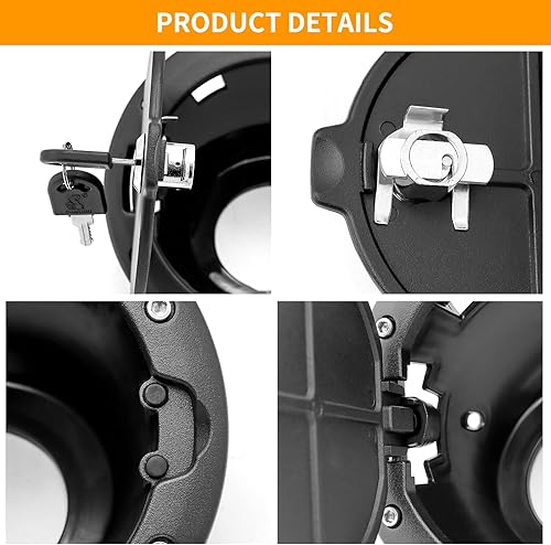 Miniatura 4 de DATOU BOSS Tapa de gasolina Tapa de puerta de combustible, tapa de depósito de combustible, accesorios exteriores para Jeep Wrangler 2007-2017 JK