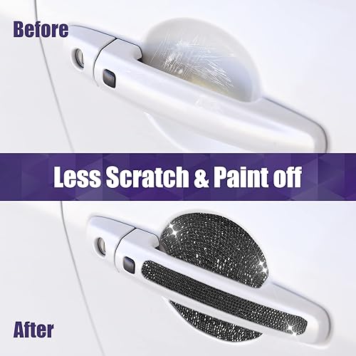 Miniatura 2 de Frienda 10 piezas de accesorios brillantes de automóvil para mujeres, protector de manija de puerta de automóvil, fundas para manijas de puerta para