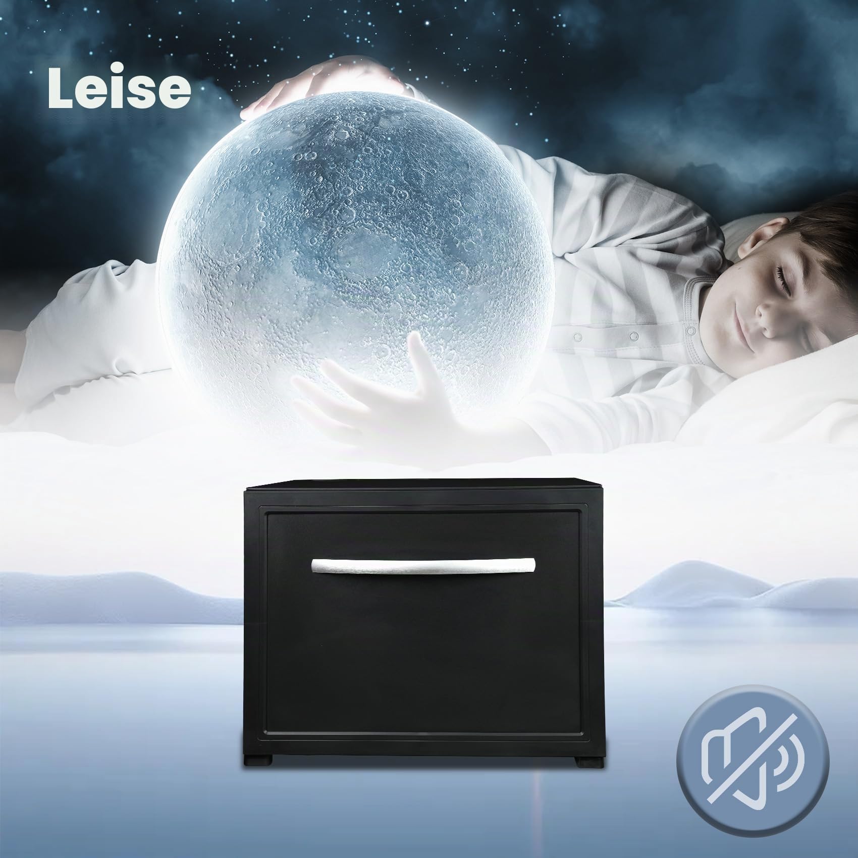 12 V Schubladenkühlschrank 50 l, 12 Volt Kühlschrank für Zuhause, Wohnmobil, Wohnwagen, leiser Schubladenkühlschrank für Boot, Camping, 0 ℃ - 15 ℃