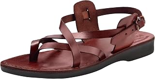 Men/Women Biblical Jesus Leather Sandals/Slides From Jerusalem (Yashua Style III)