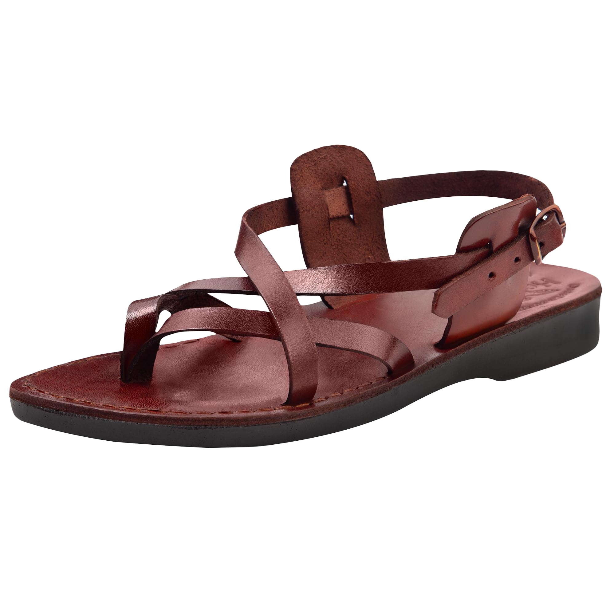 Holy Land Market Men/Women Biblical Jesus Leather Sandals/Slides From Jerusalem (Yashua Style III)