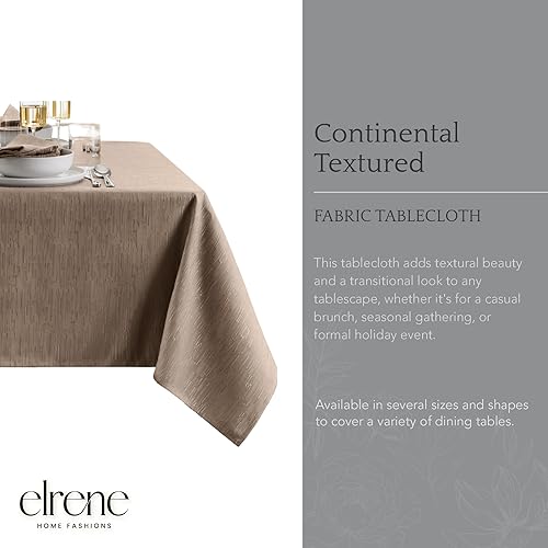 Miniatura 2 de Elrene Home Fashions Continental - Mantel de textura sólida, resistente al agua y a las manchas, rectangular, 60 x 144 pulgadas, color gris pardo
