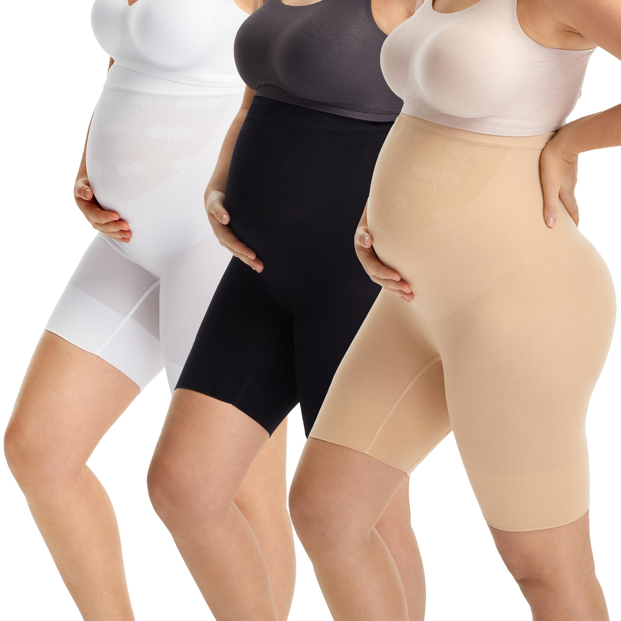 HBselectSeamless Women's Overbelly Shorts - Maternity Panties with Long Leg