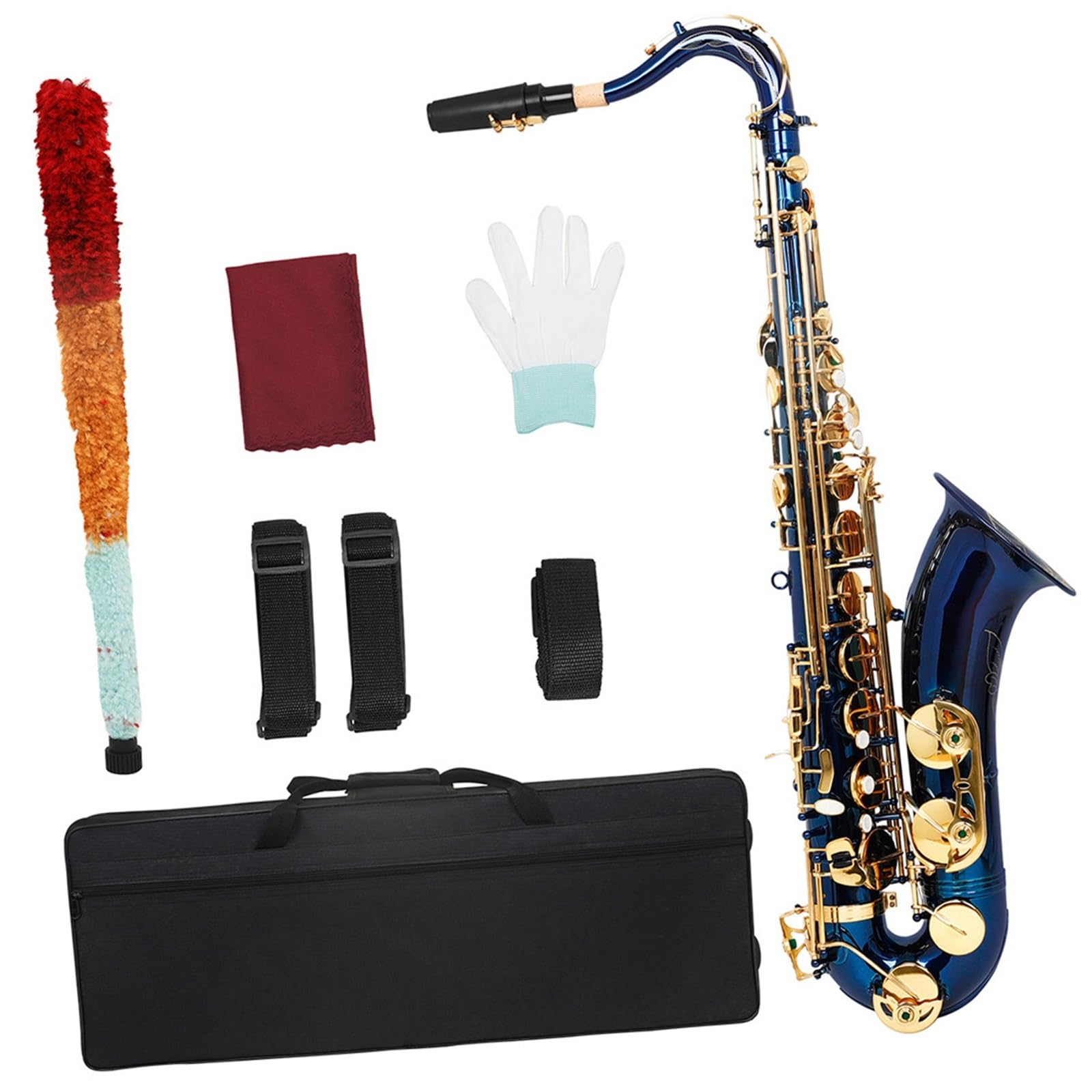 Saksofony dla miłośników muzyki Saksofon tenorowy w tonacji B dur niebieski instrument dla początkujących