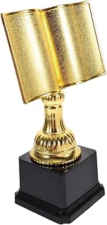 jojofuny Gold Trophy Cup Book Shaped Award Trophy Plastic Winner Trophy Reading Trophy First Place Trophies Champion Gift