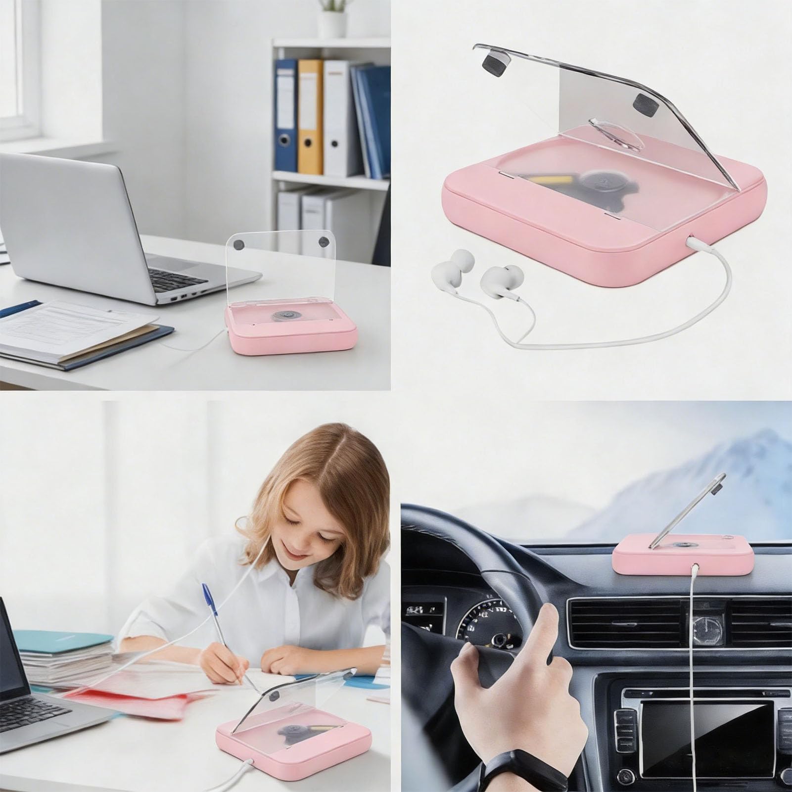 SIXRUN Lettore CD Portatile, Lettore CD Ricaricabile Bluetooth 5.3 con Doppi Altoparlanti Stereo e Batteria da 2000 MAh, Cuffie LCD USB AUX per Viaggi all'aperto in Auto a Casa (PINK)