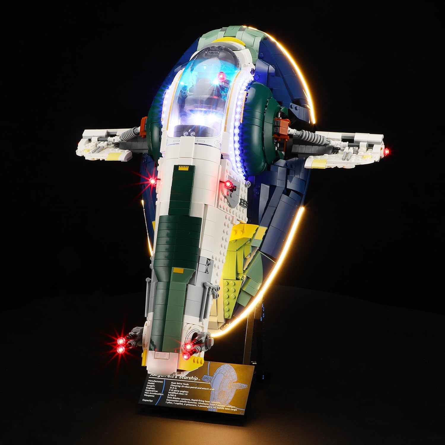 YEABRICKS LED Light for Lego-75409 Star Wars Jango Fett's Firespray-Class Starship Building Blocks Model (Building Set NOT Included)