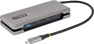 StarTech.com 4-Port USB-C Hub - 1x USB-A & 3X USB-C Ports - USB 3.2 Gen 2 (10Gbps) - Bus Powered - USB Type C Hub w/ 12.6in/32cm Wrap-Around Cable - Portable USB-C to USB-A Hub/Splitter (HB31CM1A3CB)