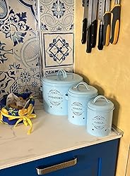 Set 3 Barattoli Metallici Per Conservazione Patate, Aglio E Cipolle - Design Elegante Con Fori Aria