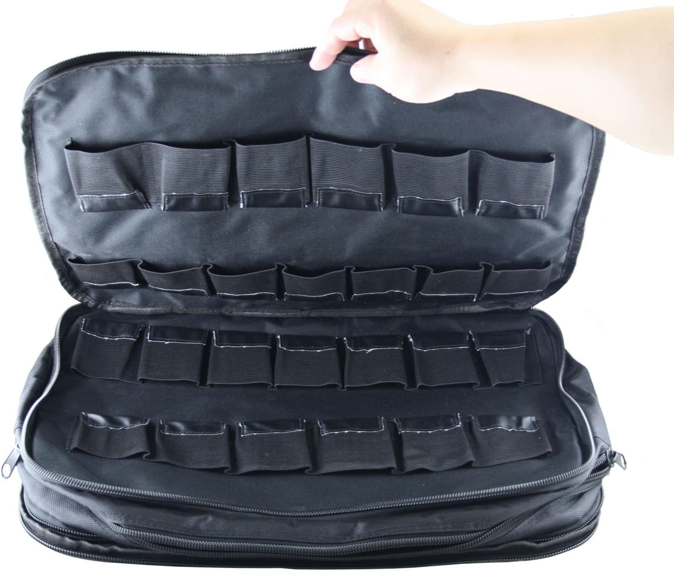 EXMAX Shoulder Storage Bag Handbag for Wireless Tour Guide System Transmitter Receiver(52-slot Storage Bag)