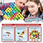 64 Pcs Tetra Tower Balance Stacking Blocks Game – Ultimate Board Game for Kids & Adults, Family Fun, Parties, Travel & Team Building, Enhances Motor & Coordination, Blocks Fidget Toy, Durable & Safe