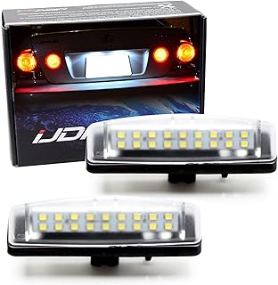 iJDMTOY OEM-Fit 3W Full LED License Plate Light Kit Compatible With Lexus IS300 GS300 GS400 GS430 ES300 ES330 RX330 RX350 Toyota Prius, Powered by 18-SMD Xenon White LED