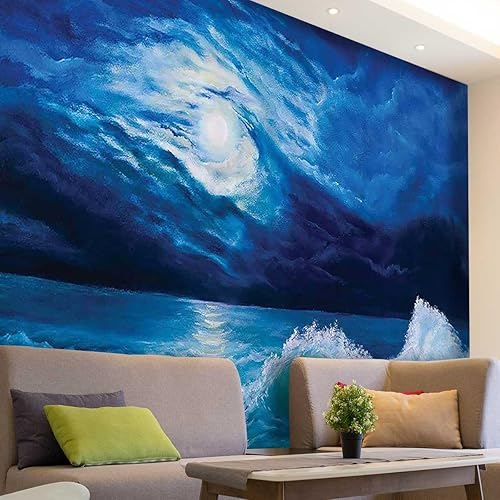 Papel tapiz removible para decoración del océano, personalizable, paneles decorativos de papel de paredes, aspecto completamente nuevo de 98.4