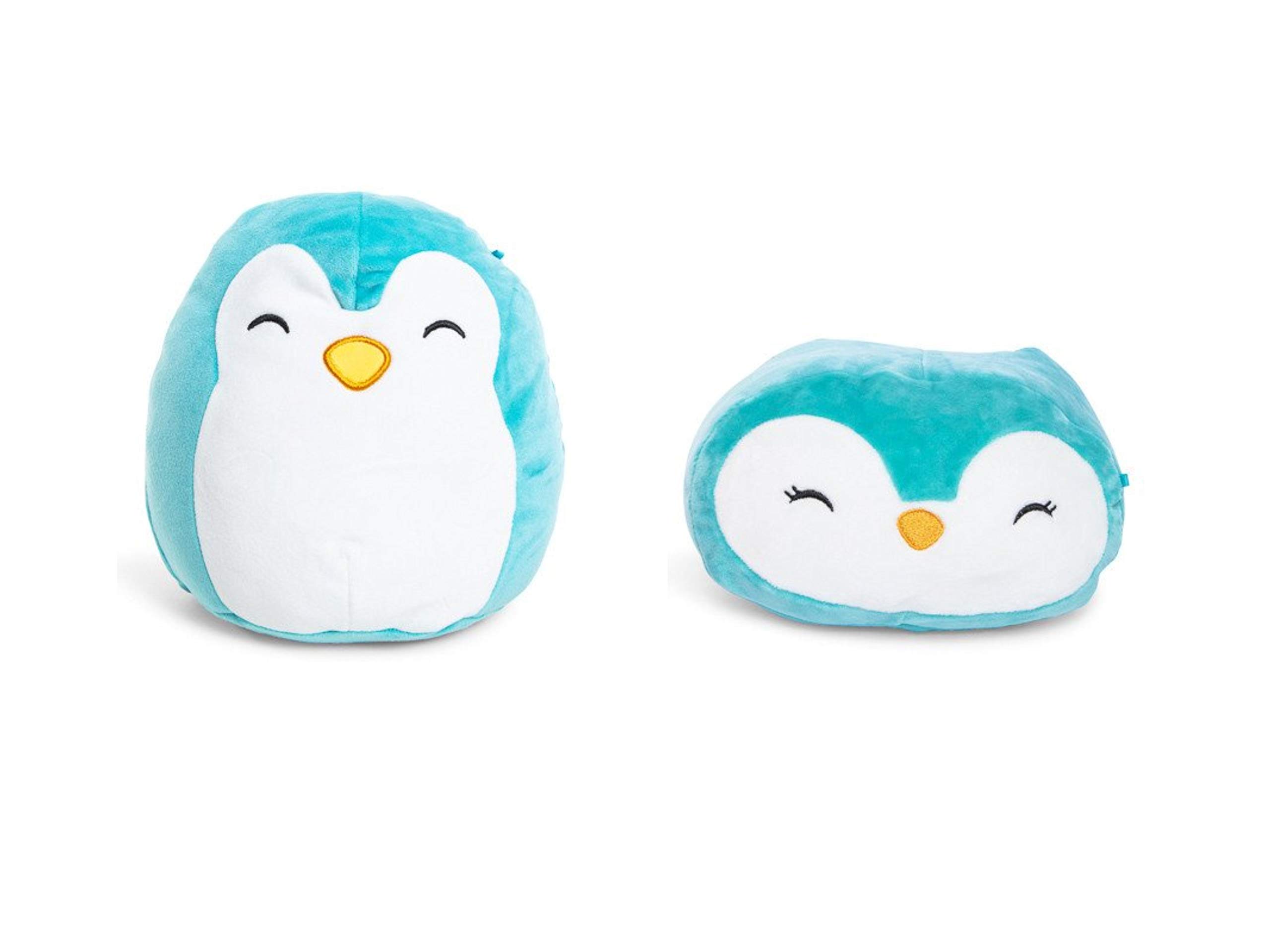 Squishmallow Lux and Beyond Kellytoy 8" Tanner The Teal Penguin Stackable Squad Kellytoy 8" Puff The Penguin Plush Toy Pillow, Turquoise Bundle (2 Items) Present Gift