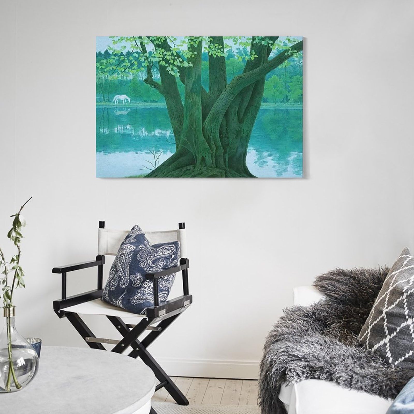 【新品】東山魁夷 『若葉の季節』複製画 　ポスター高級額付　風景画 新緑 東山魁夷 若葉の季節 | 絵画など美術品の販売と買取 | 東京