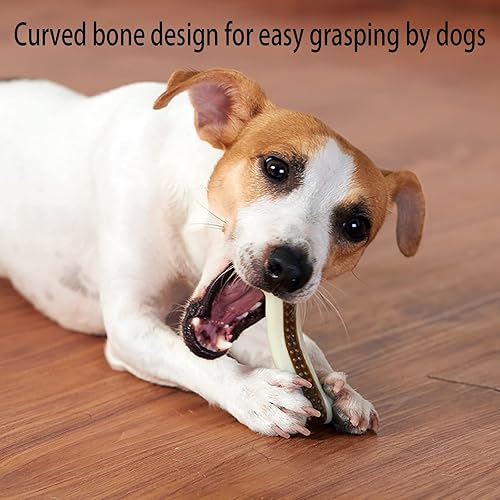 Miniatura 3 de Dog Bones - Juguetes masticables para masticadores agresivos, paquete de 2 unidades con sabor a carne de res real, juguetes indestructibles para