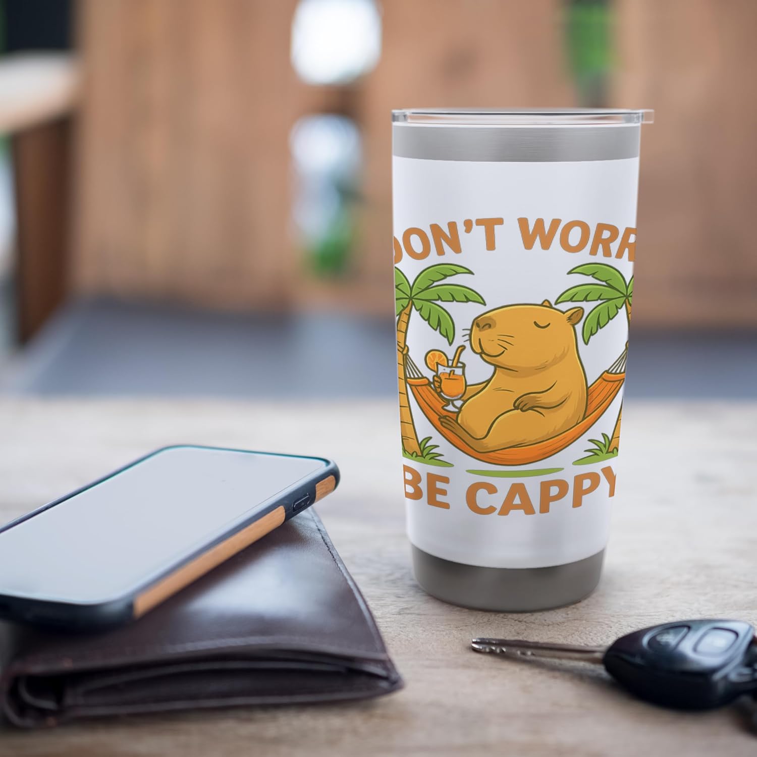 Don't Worry Be Cappy – Funny Capybara Summer Stainless Steel Insulated Tumbler - Image 7