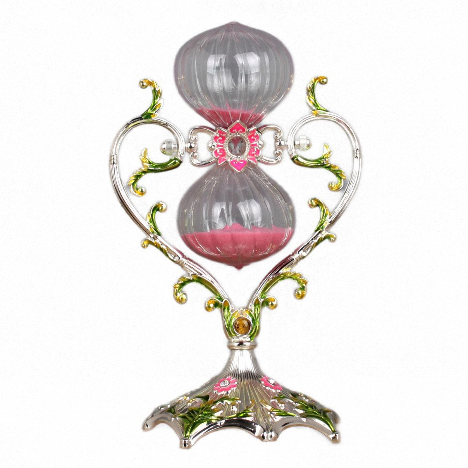 Reloj de Arena de Arena movediza de Arte de Vidrio de 30/60 Minutos de Estilo nórdico, Adornos creativos de Temporizador de Arena de Cuenta Regresiva en Forma de corazón,Style4,30min