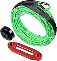 Vista 12 de Astra Depot Cuerda de cabrestante sintética de 12 hebras, 50 pies x 1/4 pulgadas, 7000 libras, protección contra el calor, ATV, UTV, KFI SUV, coche