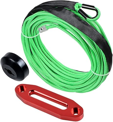 Miniatura 12 de Astra Depot Cuerda de cabrestante sintética de 12 hebras, 50 pies x 1/4 pulgadas, 7000 libras, protección contra el calor, ATV, UTV, KFI SUV, coche