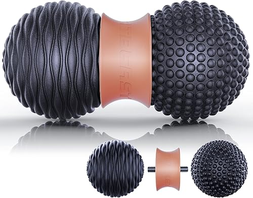 FitBeast Bola de masaje de maní, bola de punto gatillo y bola de lacrosse para terapia física, herramienta de masaje de tejido profundo para masaje