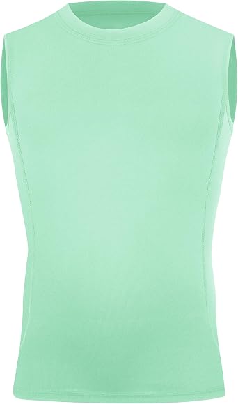 Youth Boys Compression Sleeveless Shirt Undershirts Workout Base Layer Vest Quick Dry Soccer Shirts