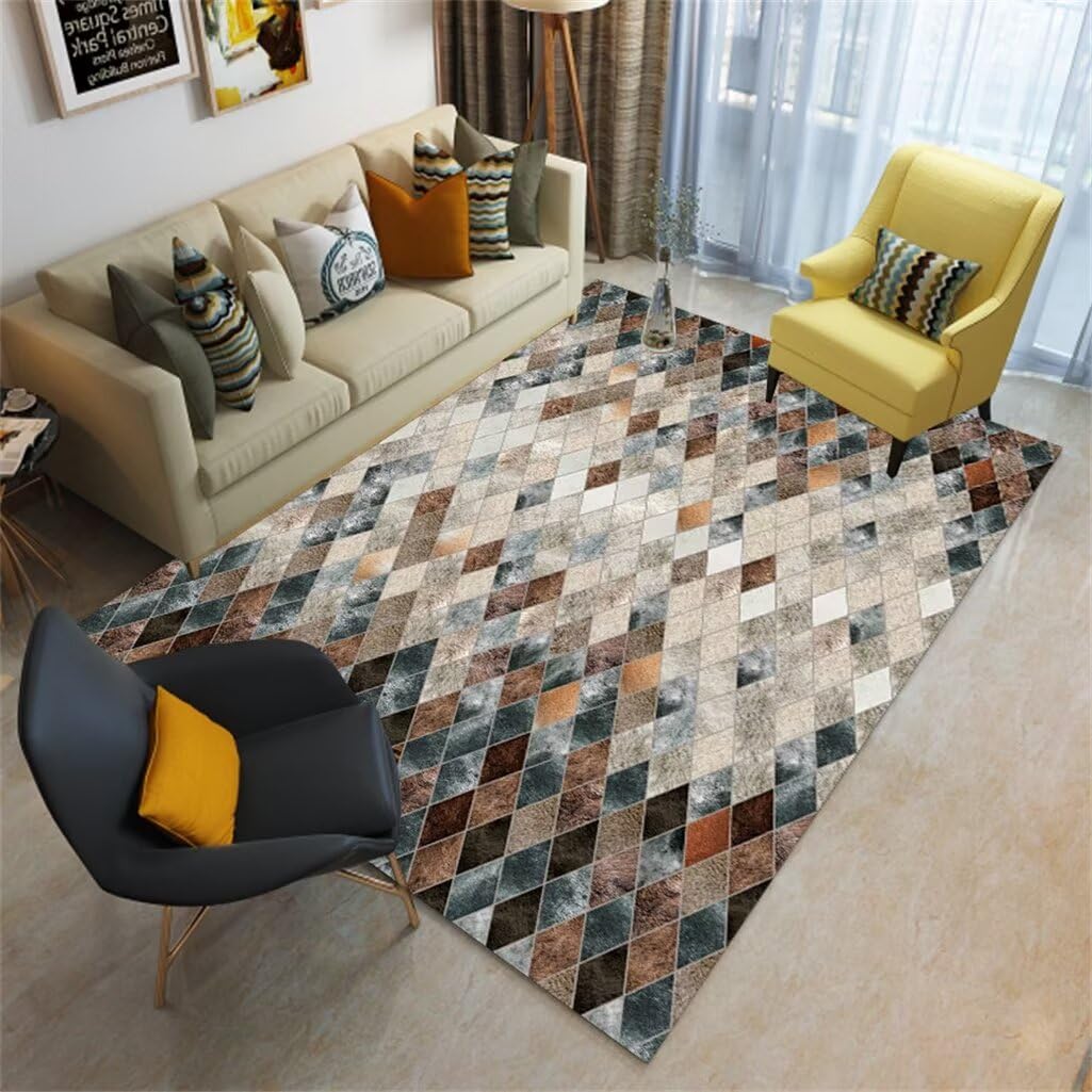 Tappeto Salotto Camera Da Letto Ragazzo Tappeto Rettangolare Camera Da Letto Soggiorno Tappeto Marrone Antimacchia E Antiscivolo Tappeto Moderno Camera 200X250Cm 6Ft 6.7''X8Ft 2.4''