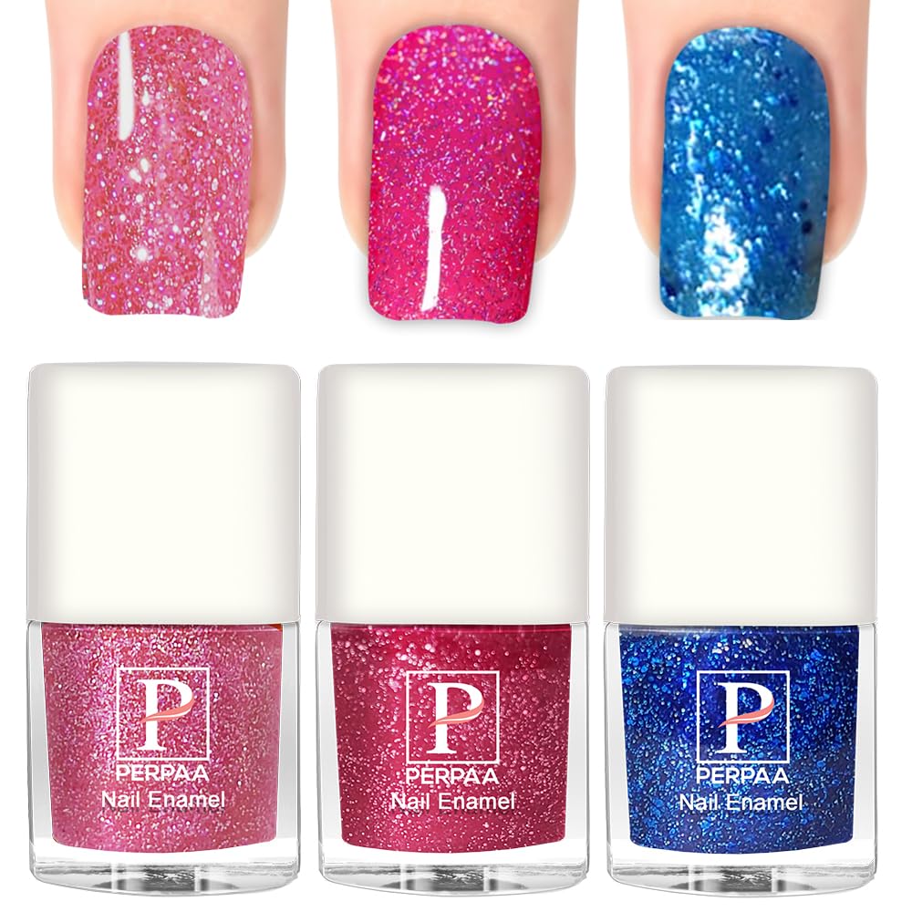 Glitter Nail Polish for Women & Girls Combo Pack of 3, 5 ml each-picture-25