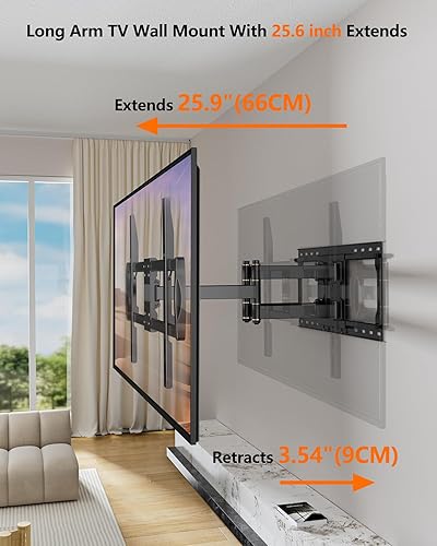 Miniatura 8 de FORGING MOUNT Soporte de pared de TV resistente para televisores de 42 a 110 pulgadas de hasta 220 libras con movimiento deslizante de 8.2 pulgadas