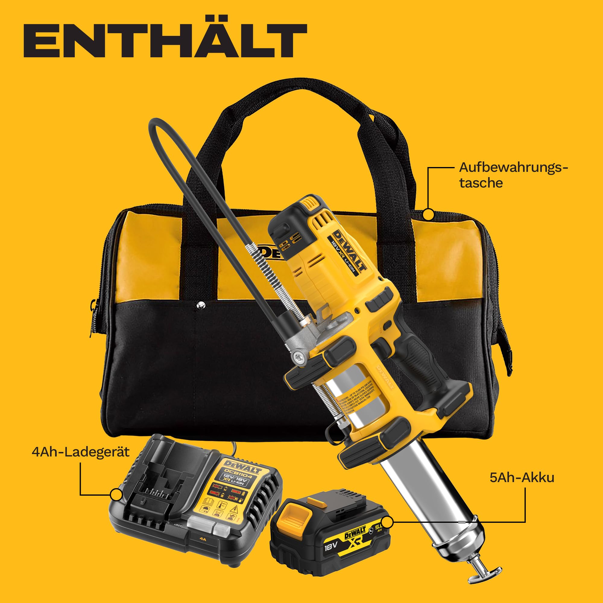 DEWALT DCGG581P1G-QW 18 V XR, 2 prędkości, z akumulatorem 5 Ah, DCGG581P1G-QW