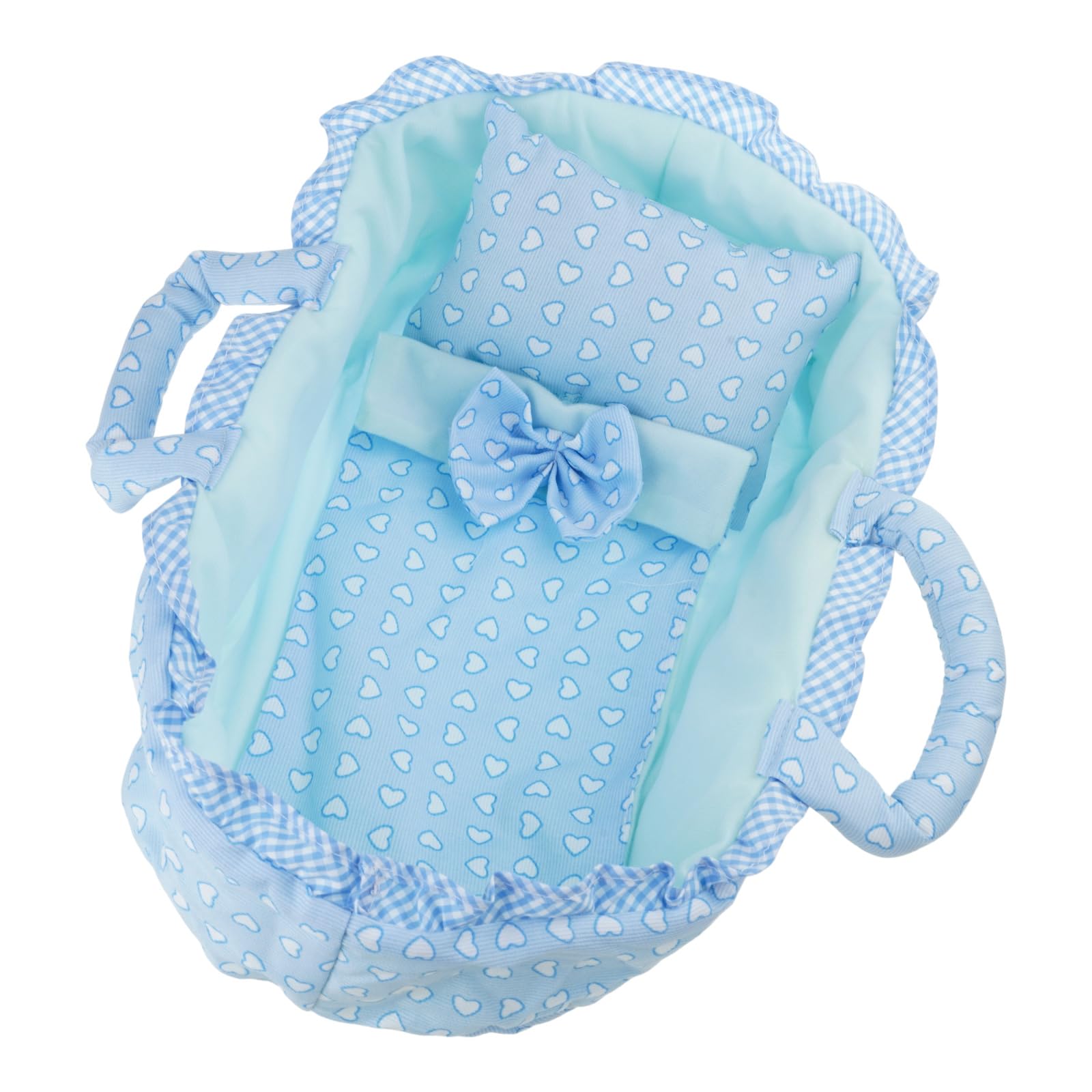 HGENAHGTF Portable Doll Bed for 12 Inch Baby Dolls Comfortable Bedding Polyester Fabric and Handles Imaginative Play Doll Cot
