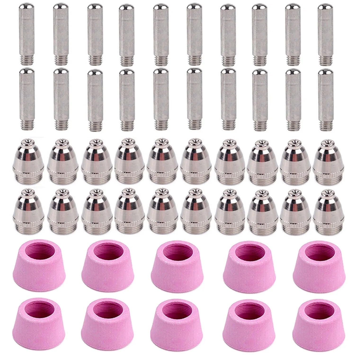 fit YESWELDER CUT-55DS CUT55DS 55 amp Plasma Nozzles, Electrodes Cup Consumables Kits (50-pk kits)