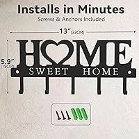 Vista 2 de WIPHANY Organizador de Ganchos Portallaves de Metal, Estante de 5.9 x 13 Pulgadas Montado en Pared, Decoración para Entrada, Puerta Principal