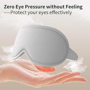 Easysleep Sleep Eye Mask for Sleep 3D Contoured Cup Sleeping Mask with Light Blocking and Adjustable Strap Soft Breathable Eye Cover Night Blindfold Mask for Men Women (Gray)