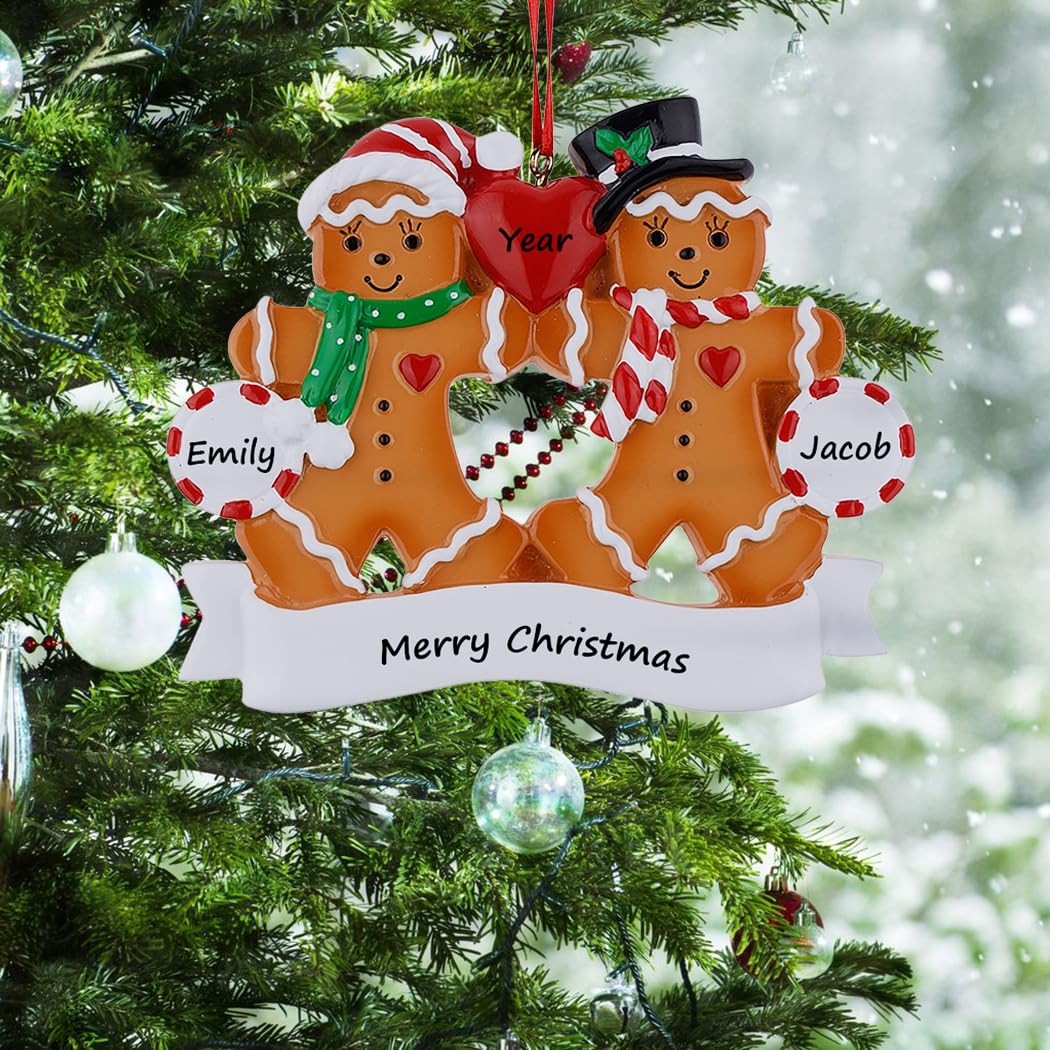 2024 Personalized Gingerbread Family Ornament - Custom Gift for Parents, Grandparents