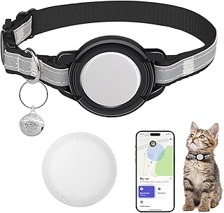 JIARUI Cat Tracker-Reflektierender Echtzeit-GPS-Tracker für Hunde - Keine monatlichen Gebühren - Funktioniert mit Apple Fi...