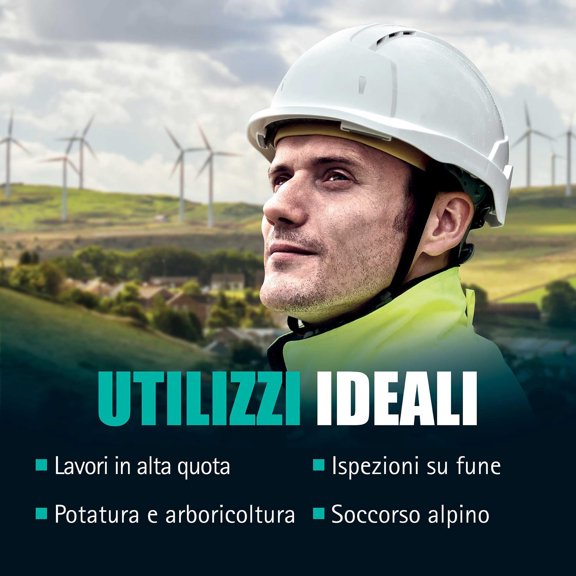 JSP EVOlite Skyworker Elmetto Cantiere e Alpinismo, Ultraleggero, Nero | L'elmetto più leggero di JSP per lavori in quota. Sottogola 4 punti e rotella. EN 397 & EN 12492.