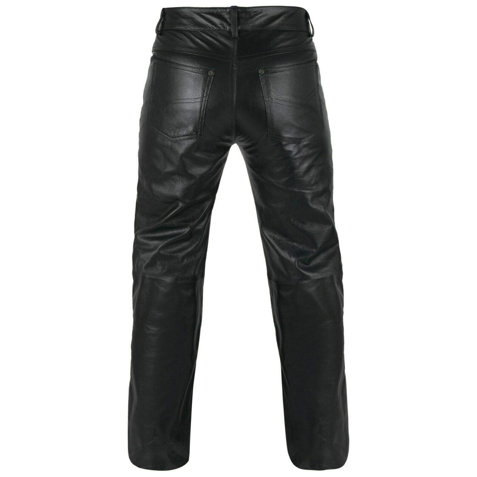 Pantaloni da motociclista in vera pelle per motociclisti, sportivi, da uomo