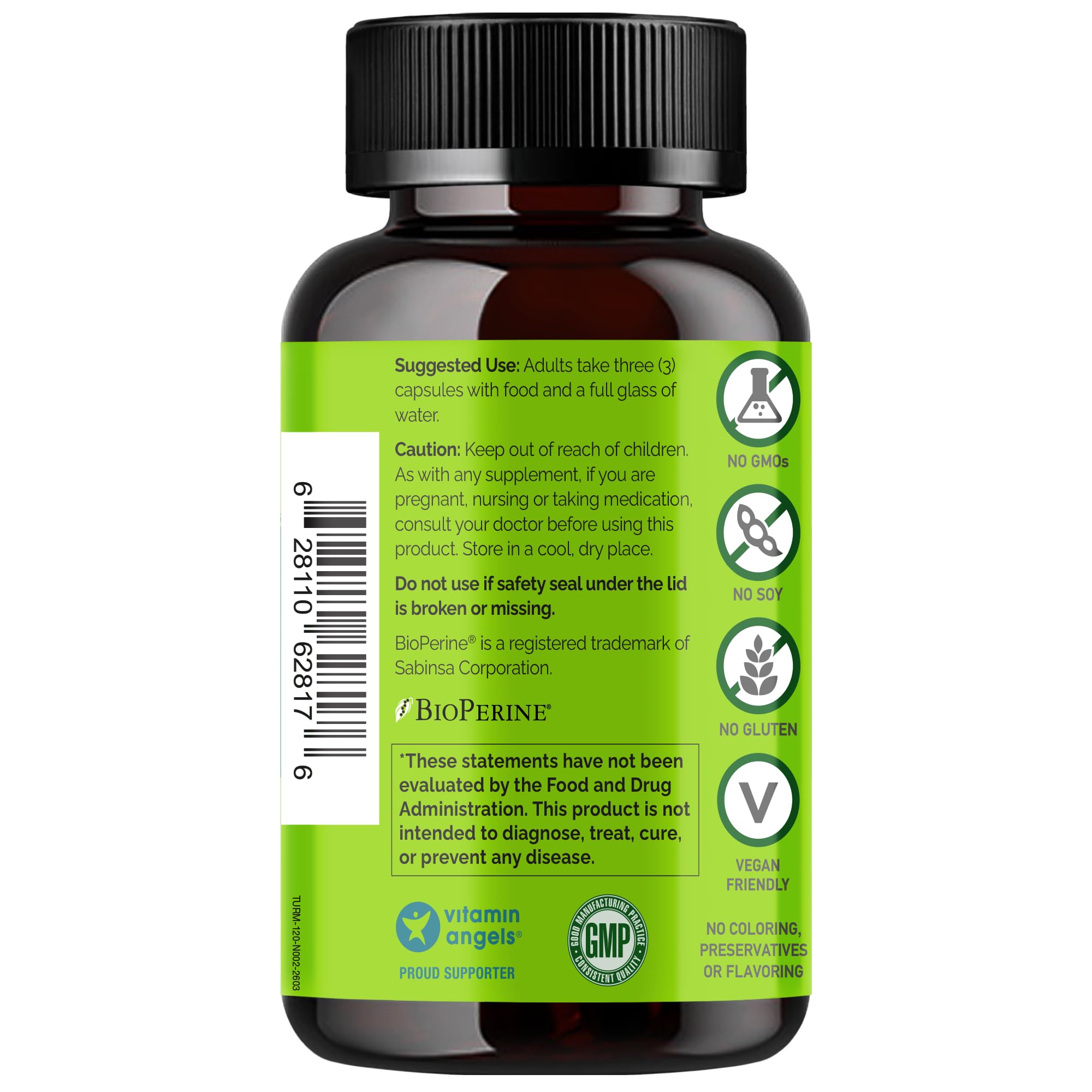 NATURELO Turmeric Curcumin Supplement with BioPerine, 120 Vegan Capsules — Amazon image 6