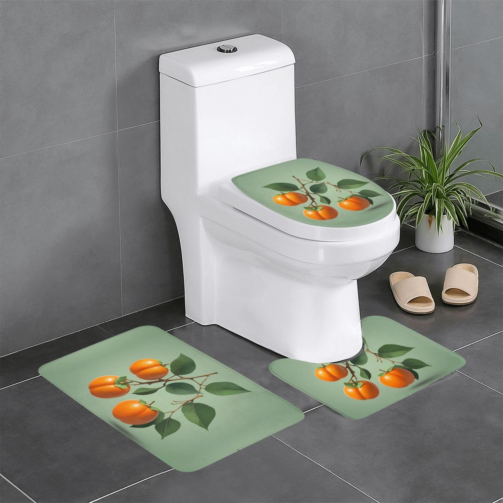 Tapis de salle de bain YYHWHJDE ensemble de 3 tapis wc lavabo antidérapant kaki 61 cm