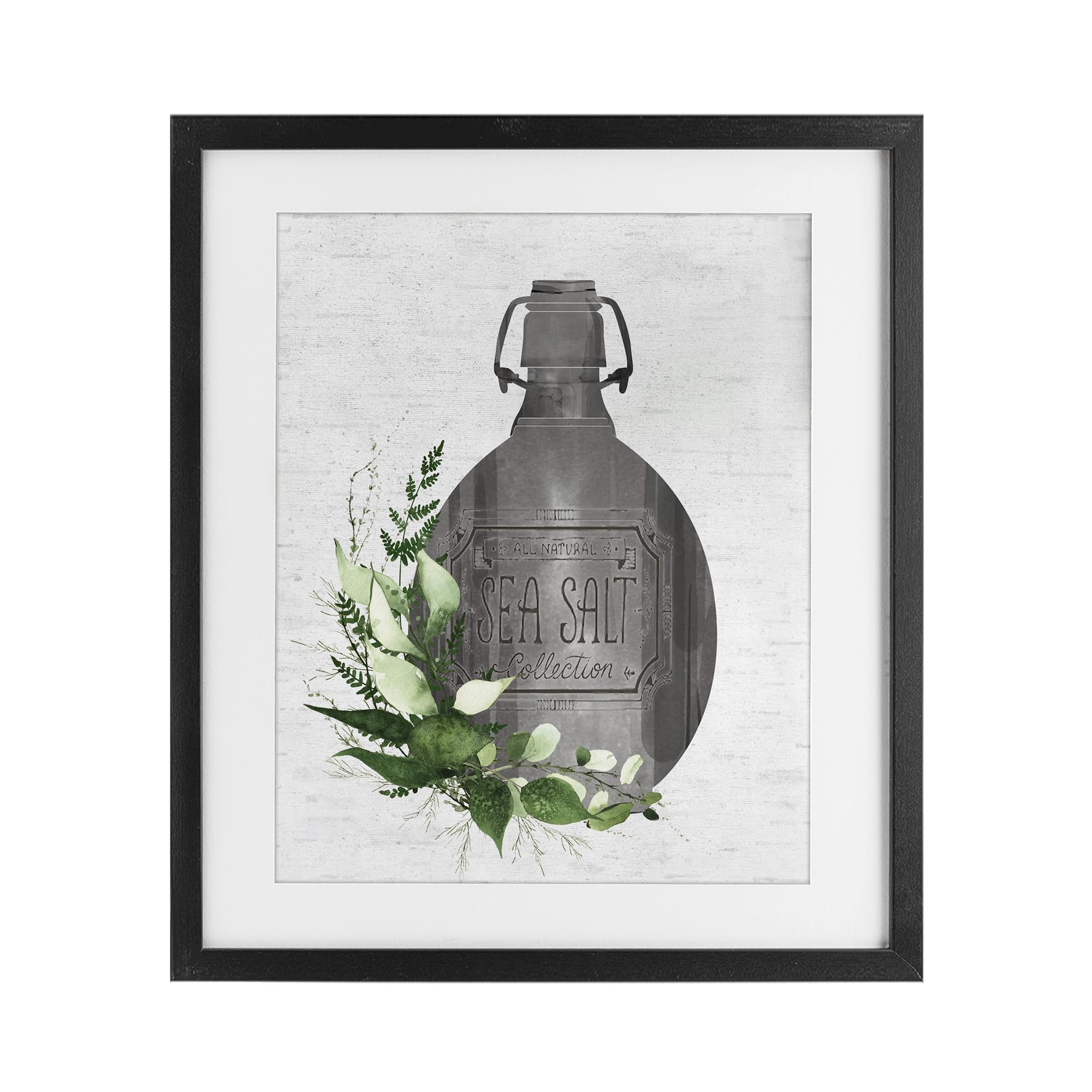Affiche encadrée vintage décoration murale retro Bouteille avec herbes cadre noir