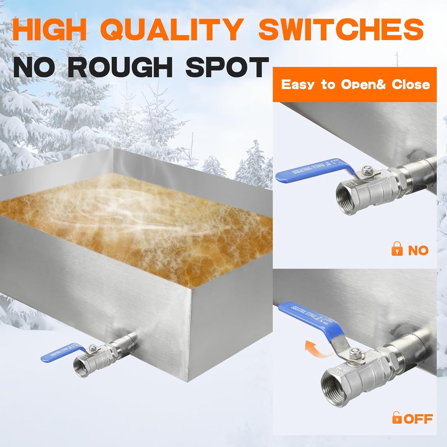 Maple Syrup Evaporator Pan, 24" x 18" x 6" Maple Syrup Evaporator, 304 Stainless Steel Feed Pan for Boiling Maple Syrup for Home, Outdoor,11Gal