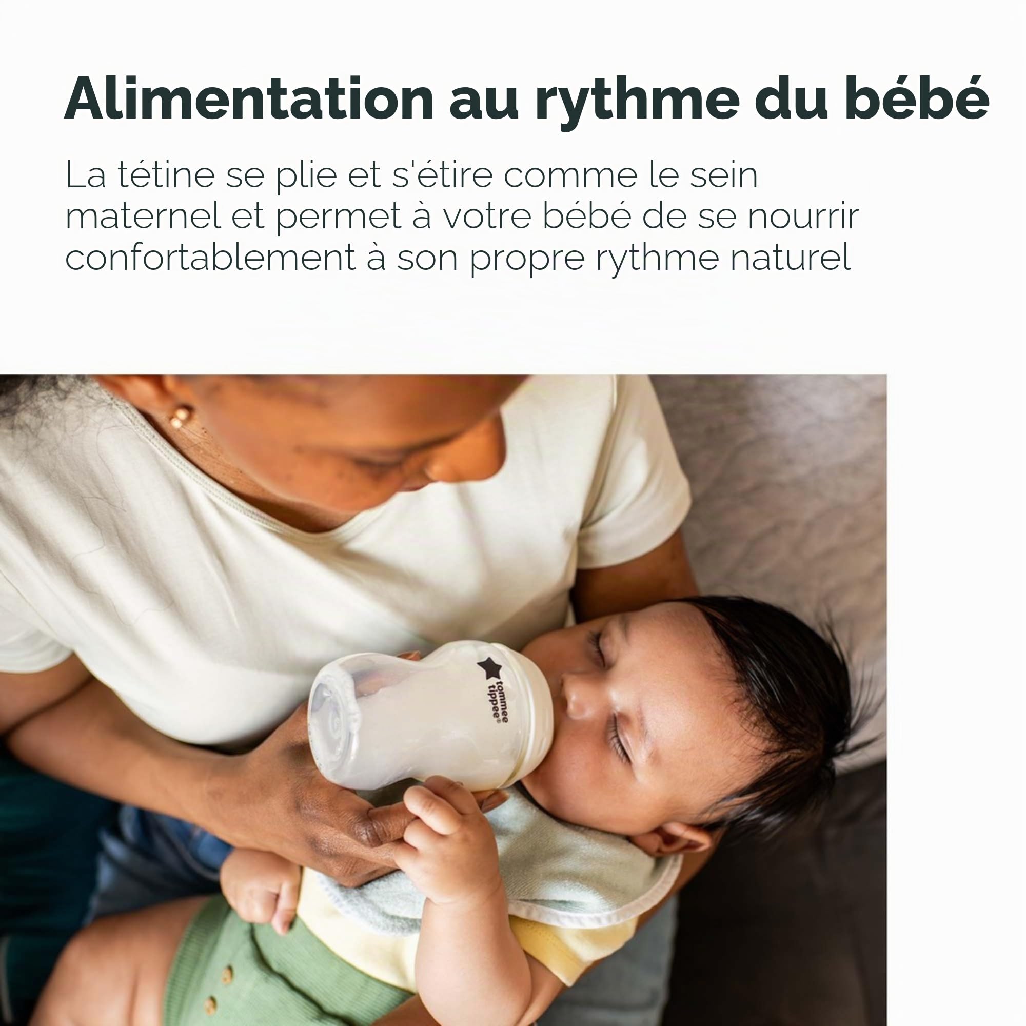 Tommee Tippee Natural Start Lot de 4 biberons de 340 ml avec tétine à débit lent pour un loquet naturel, auto-stérilisant et sans BPA