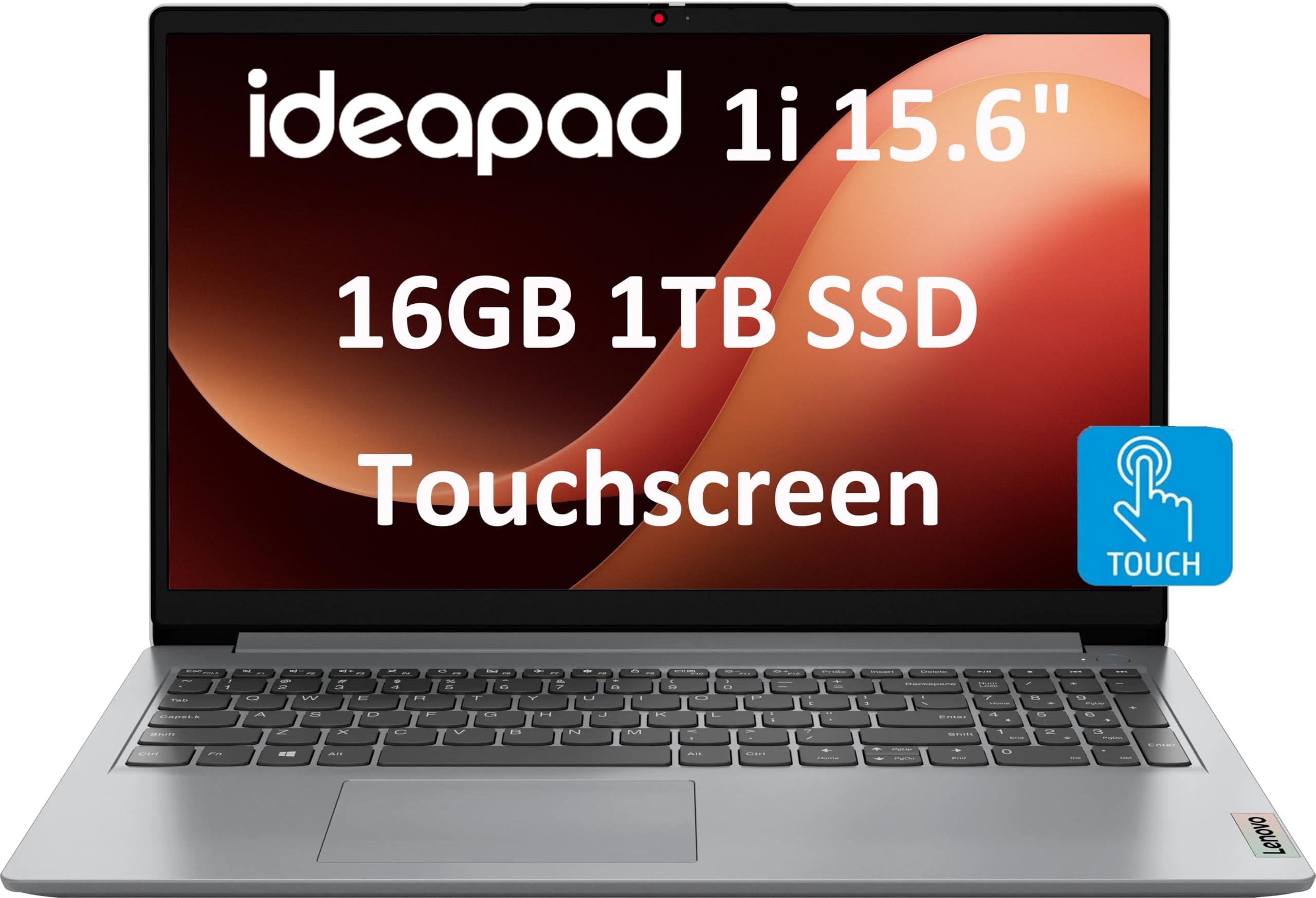 Lenovo IdeaPad 15.6" FHD Touchscreen Laptop (16GB RAM, 1TB SSD, Intel 6-Core i3-1215U (> i5-1135G7)), Narrow Bezel, Webcam, 10-Hour Long Battery Life, Wi-Fi 6, Win 11 Home S Mode, Cloud Grey