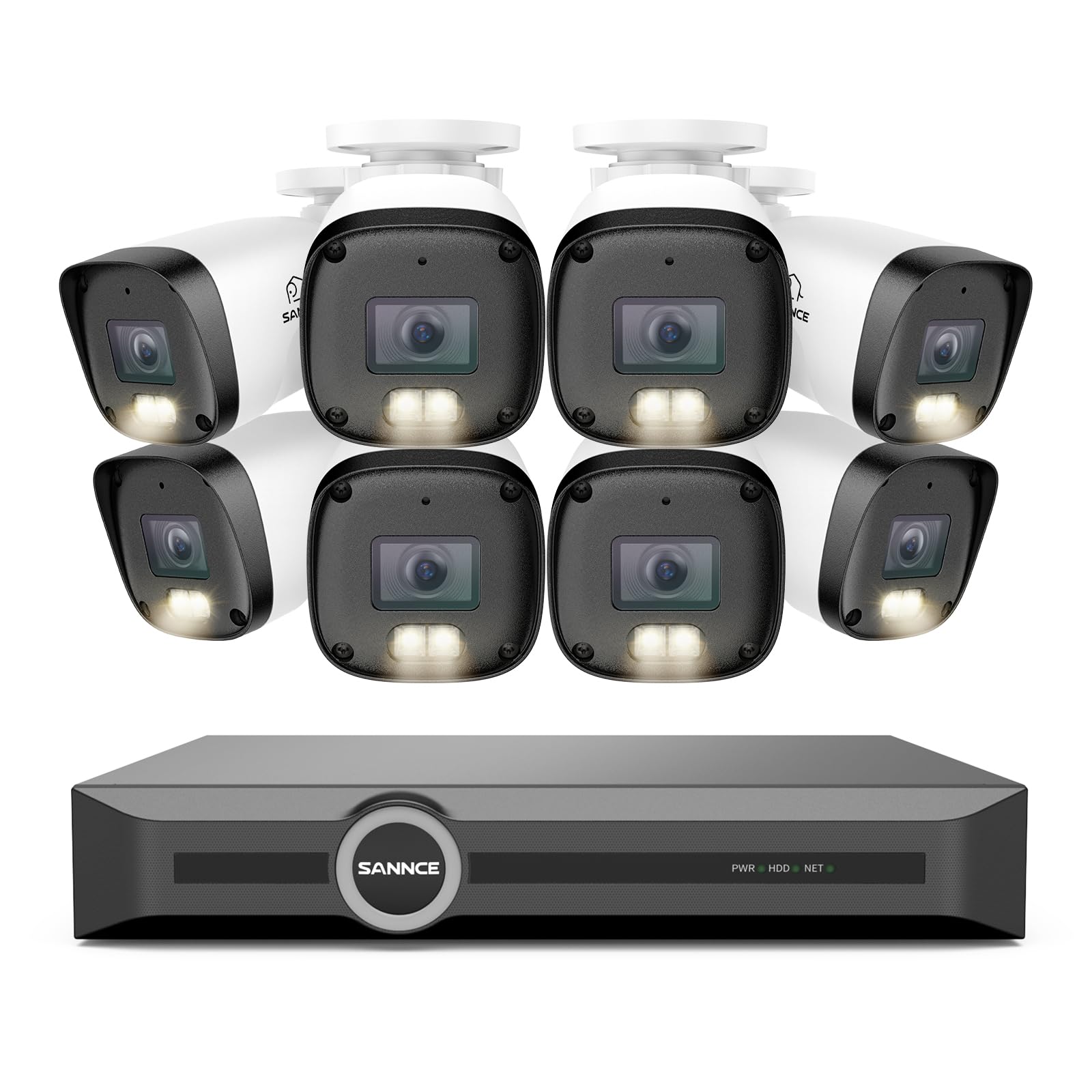 SANNCE 2K 3MP PoE Security Camera System - NVR with 8PCS Cameras(No HDD)