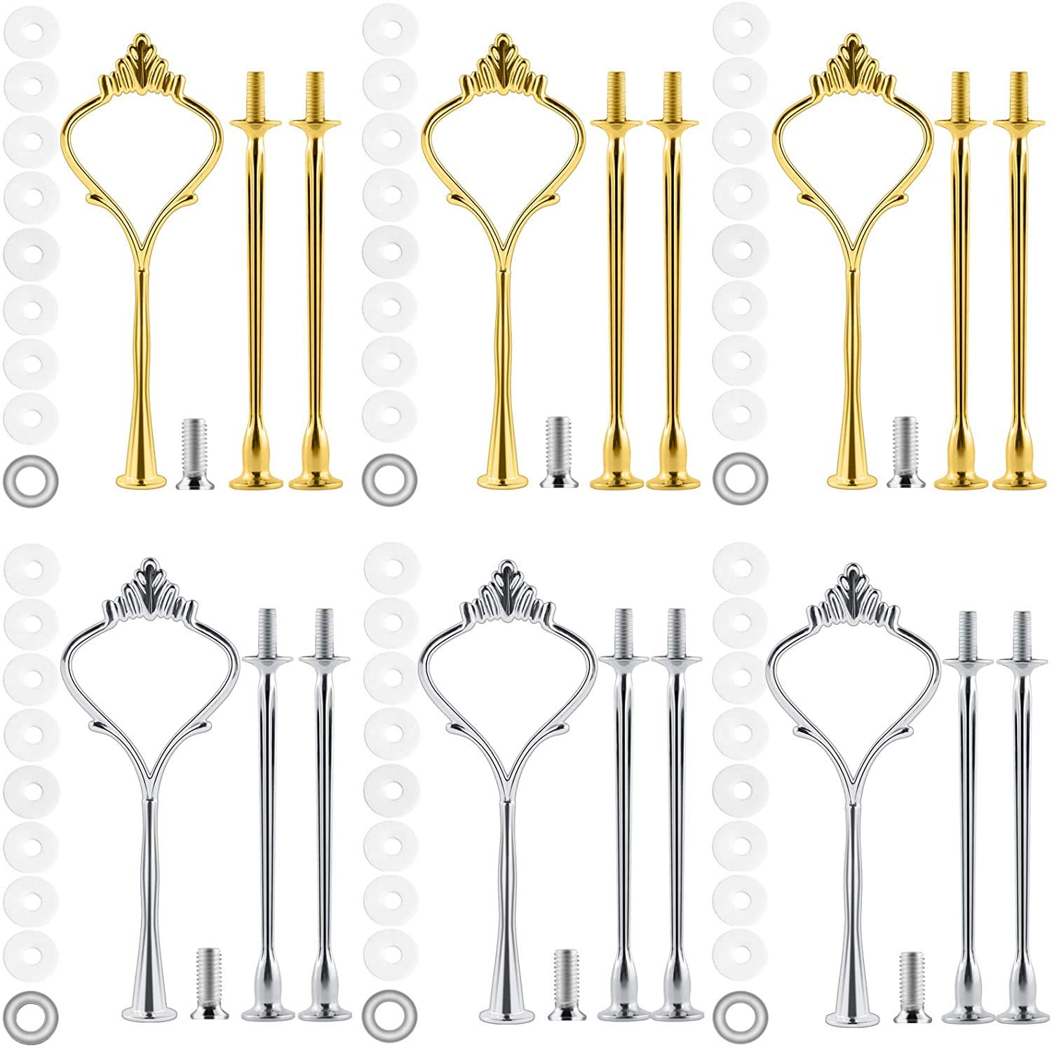 6 Set Cake Stand Fittings Kits Tiered Tray Hardware for Cake Stand Mold