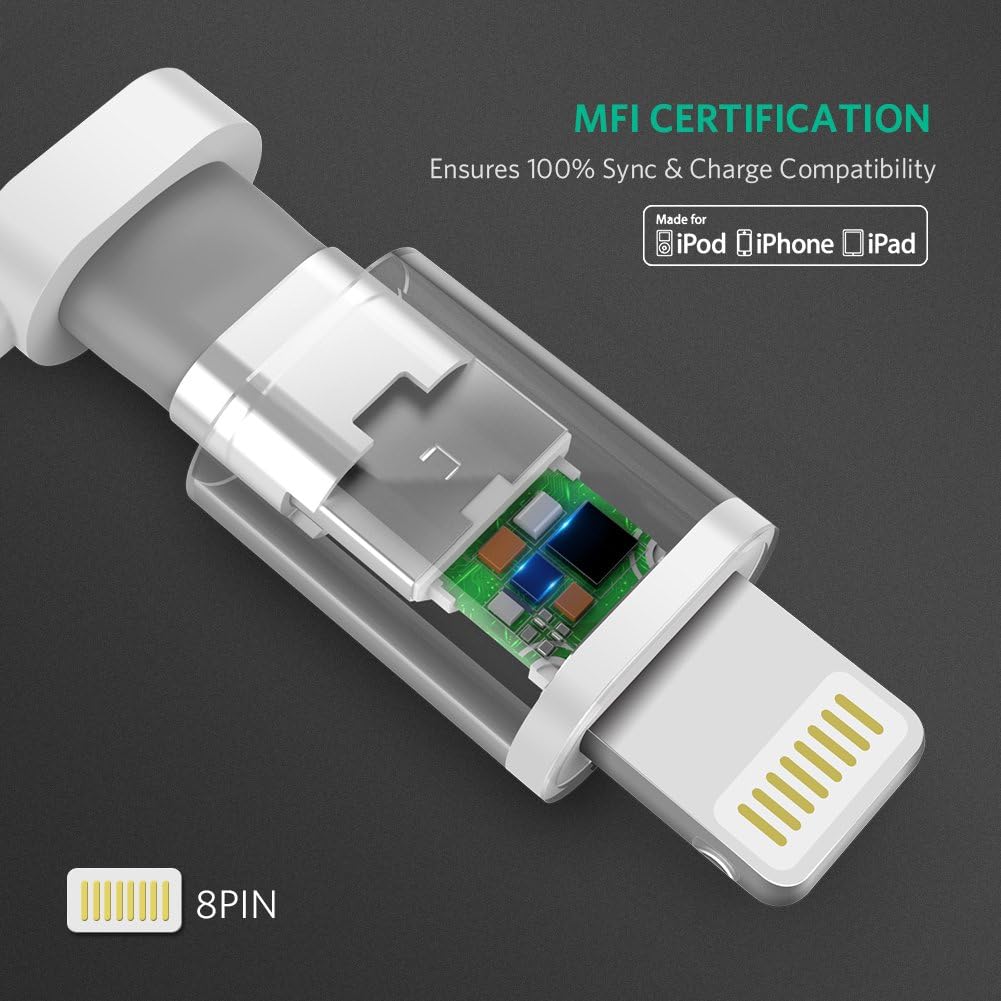 UGREEN Lightning and Micro USB Cable, 2 in 1 USB Charging Cable for iOS and Android, Compatible with iPhone and Samsung Smartphones, MFI Certified (3FT, Silver)