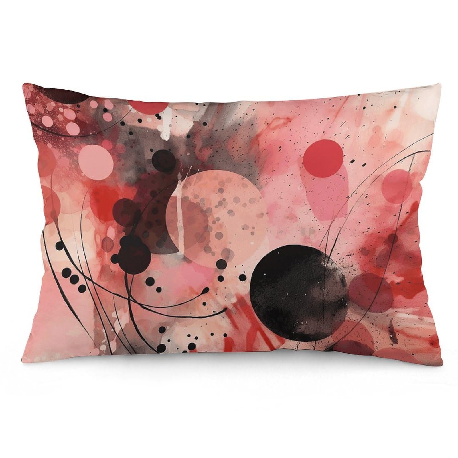 NONHAI 2 Pack Pillow Cases for Hair and Skin, Soft Breathable Pillow Case Covers with Hidden Zipper, Peach Circle Pattern Pillowcase 16 "x24 Pillow Covers for Sleeping Gift